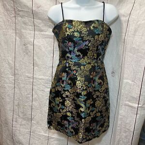 Dragon Print Fitted Cami Dress-XS